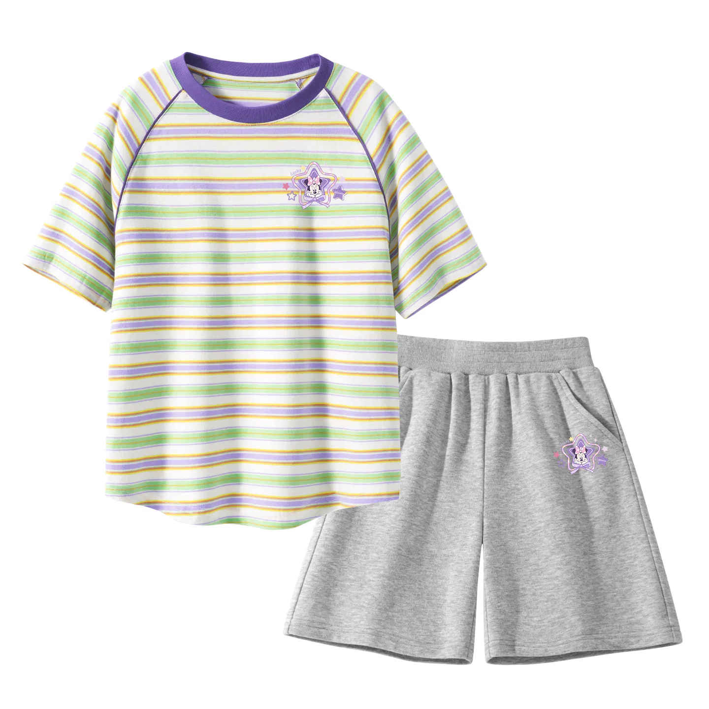Спортивный костюм для детей, Crew Neck, Disney, Dido K Purple Stripes+Dido K Gray — фото 4
