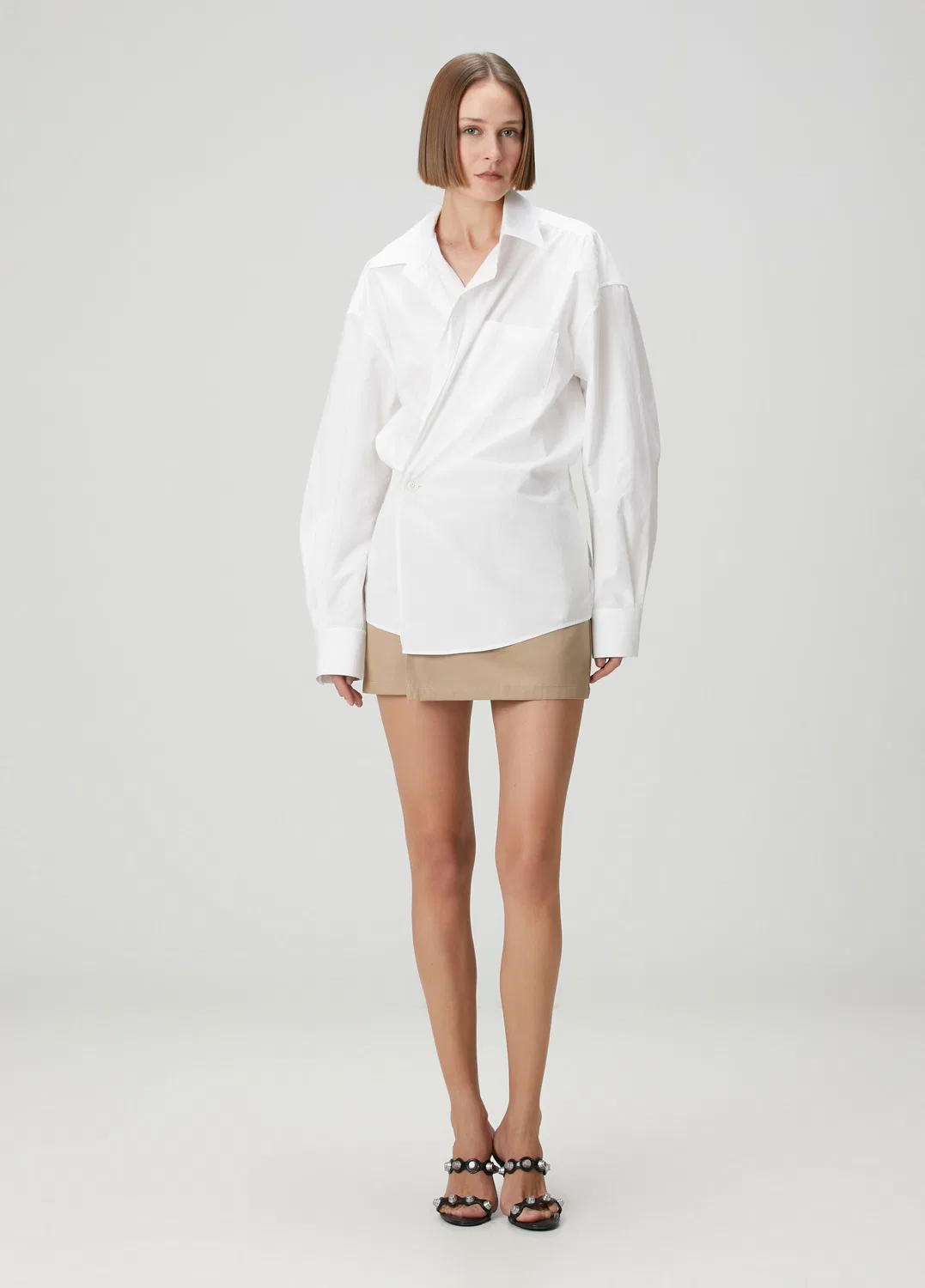 Платье-рубашка мини Alexander Wang, white — фото 2