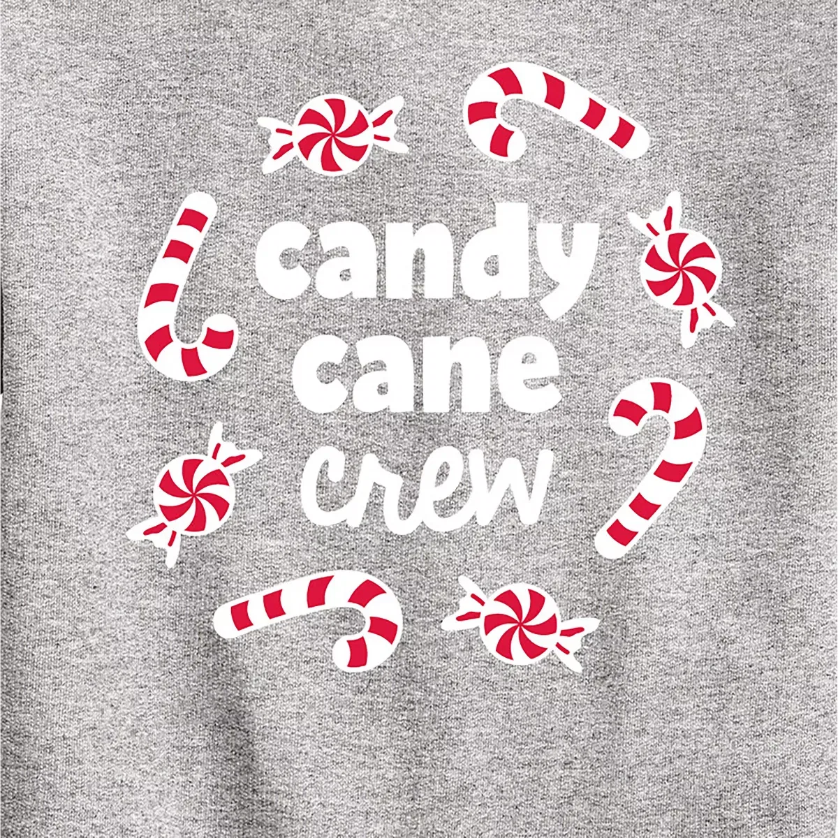 Детское худи с принтом Candy Cane Crew Christmas Instant Message, Black — фото 2