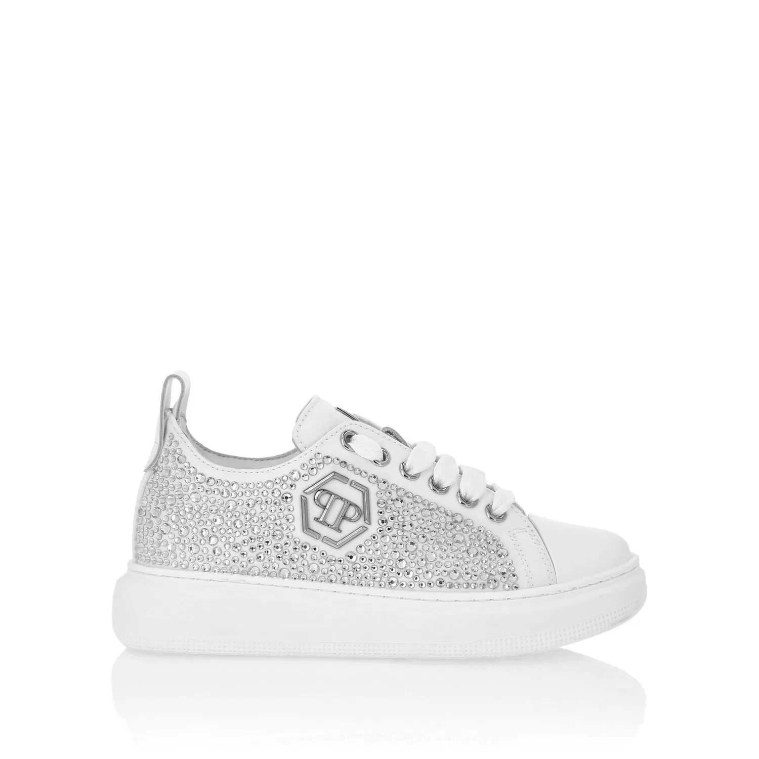 Детские кроссовки с низким верхом Philipp Plein, White/Crystal — фото 3
