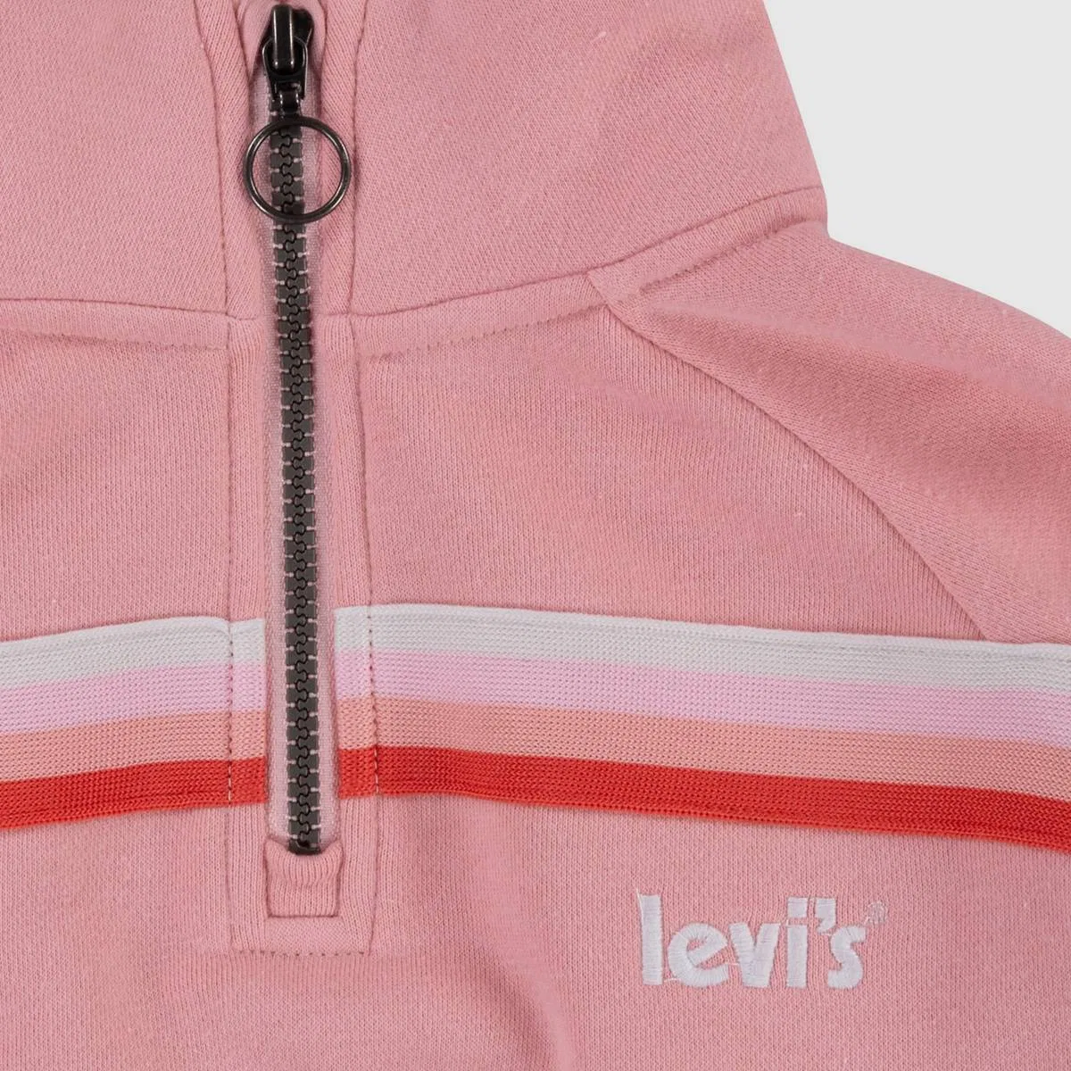 Пуловер Meet and greet 7-16 лет в одежде с застежкой-молнией на четверть длины Levi's, Quartz Pink - Pink — фото 3