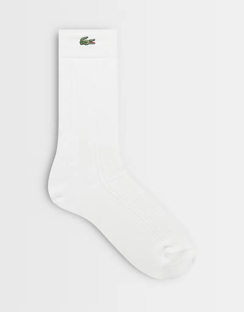 Длинные ажурные носки Lacoste, белый
