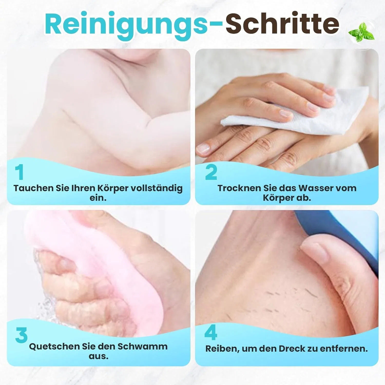 Мочалка для эксфолиации, Generisch, 1 шт, Blue + Yellow — фото 4