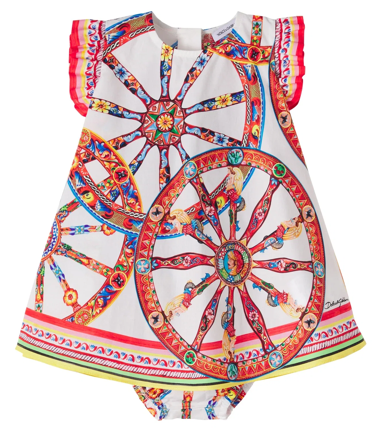 Комплект из платья и трусиков из хлопкового джерси Carretto Dolce&Gabbana Kids, белый