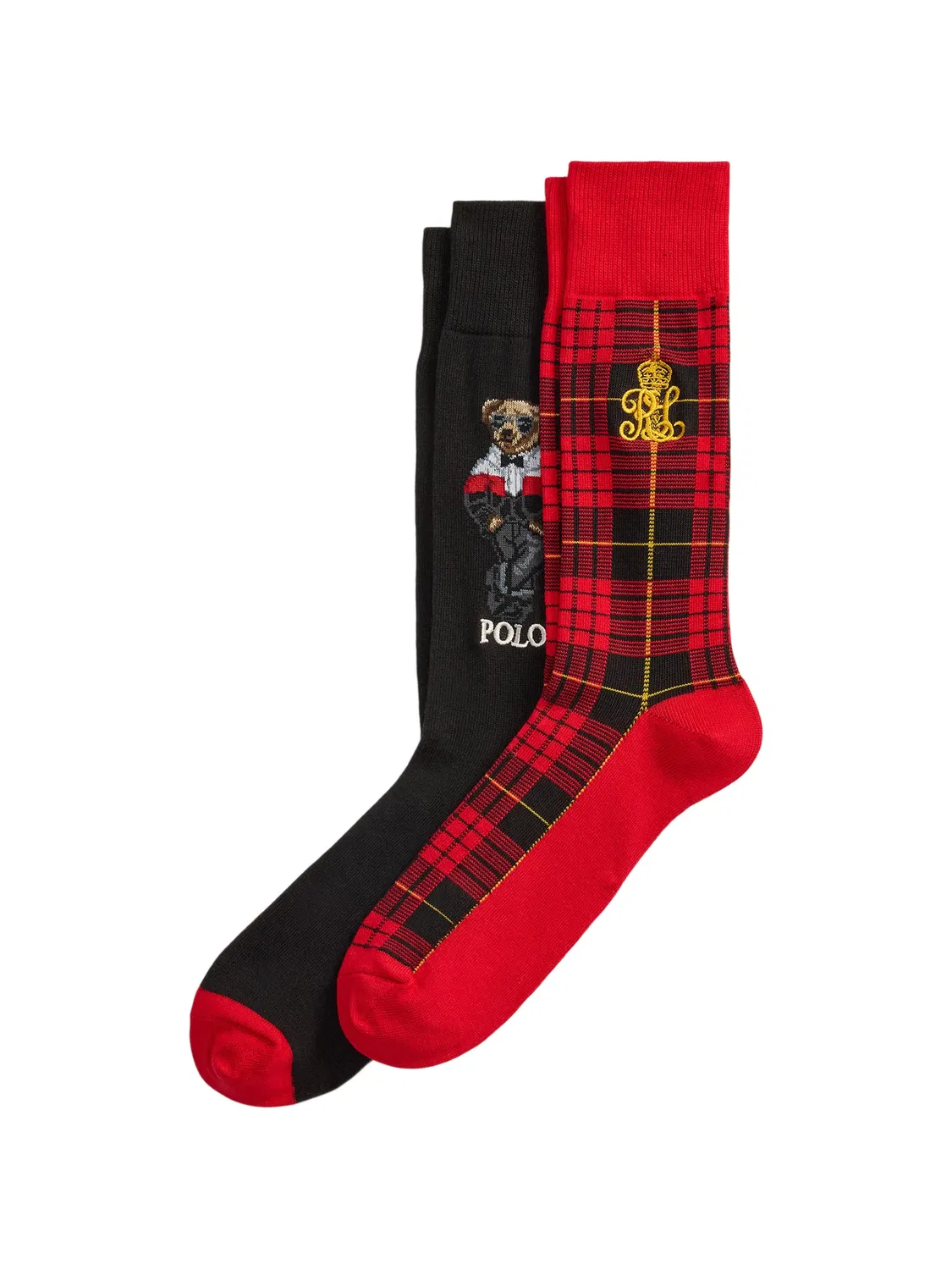Носки Polo Bear в клетку тартан (комплект) Polo Ralph Lauren, черный