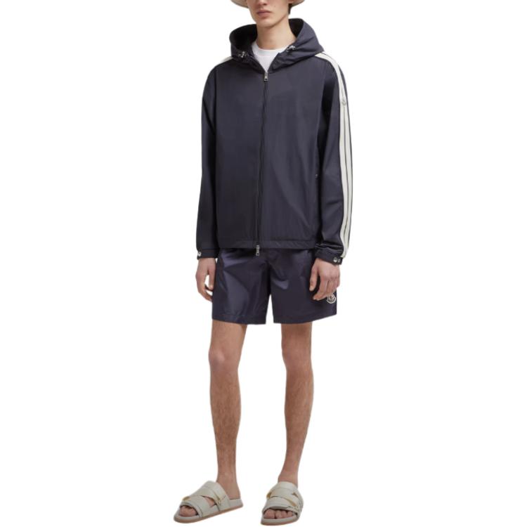 Moncler Застегивающаяся на молнию толстовка с капюшоном, Dark Blue — фото 3