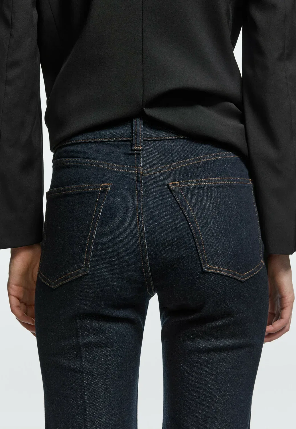 Джинсы-Клеш с высокой талией 05080824 - джинсы-клеш Massimo Dutti, Dark Blue — фото 3