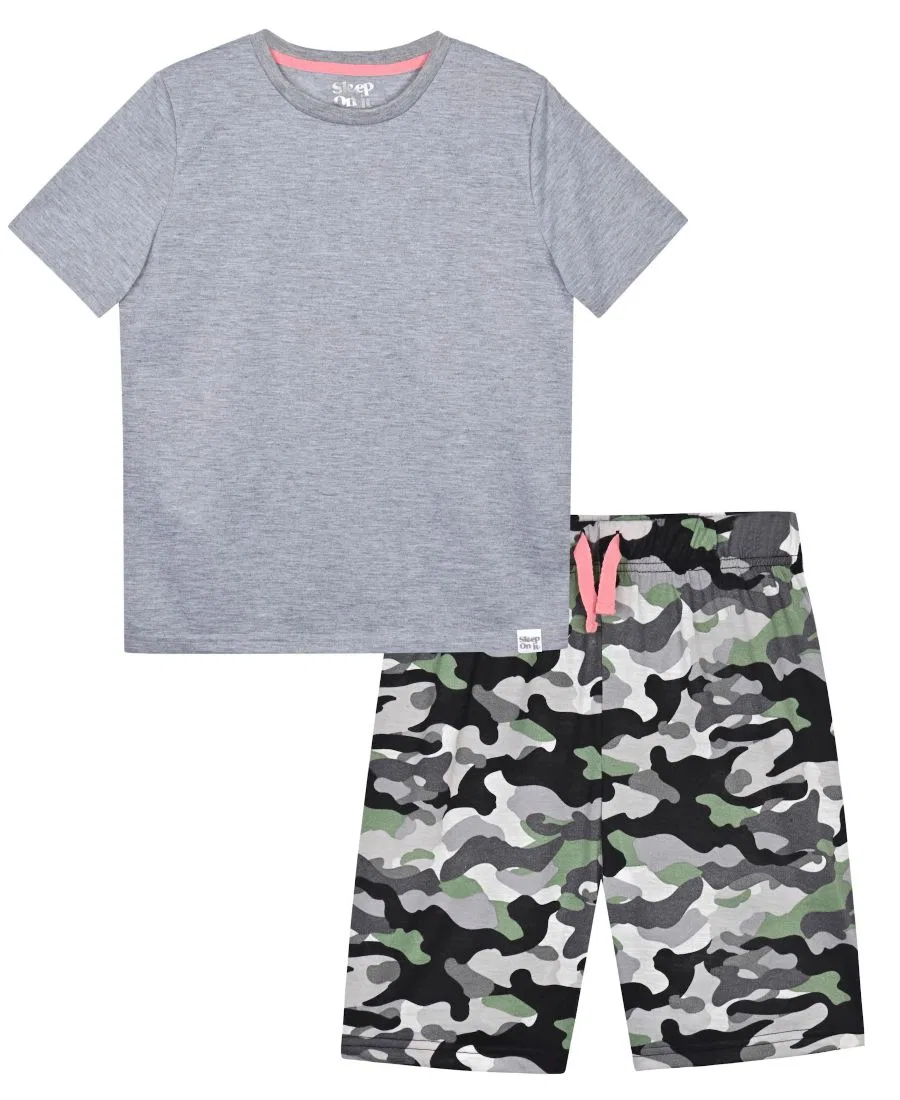 Детский комплект для мальчиков с коротким рукавом Sleep On It, Light Pastel Gray