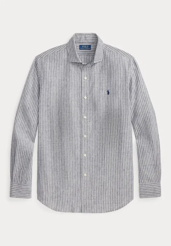 Рубашка из хлопка и льна с полосками Polo Ralph Lauren, белый/темно-синий — фото 4
