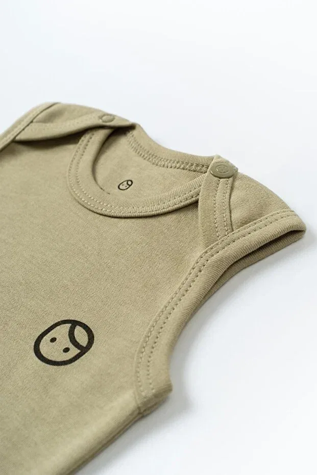Детское боди для новорожденных с принтом Little Gusto, Khaki — фото 3