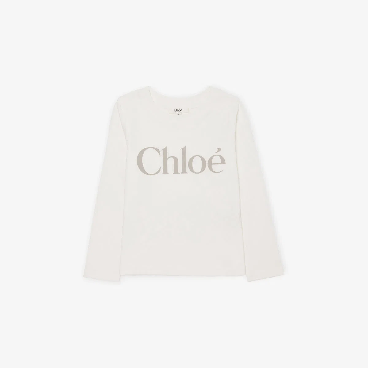 Хлопковая футболка с длинными рукавами и логотипом, размер 4-14 лет Chloe, кремовый