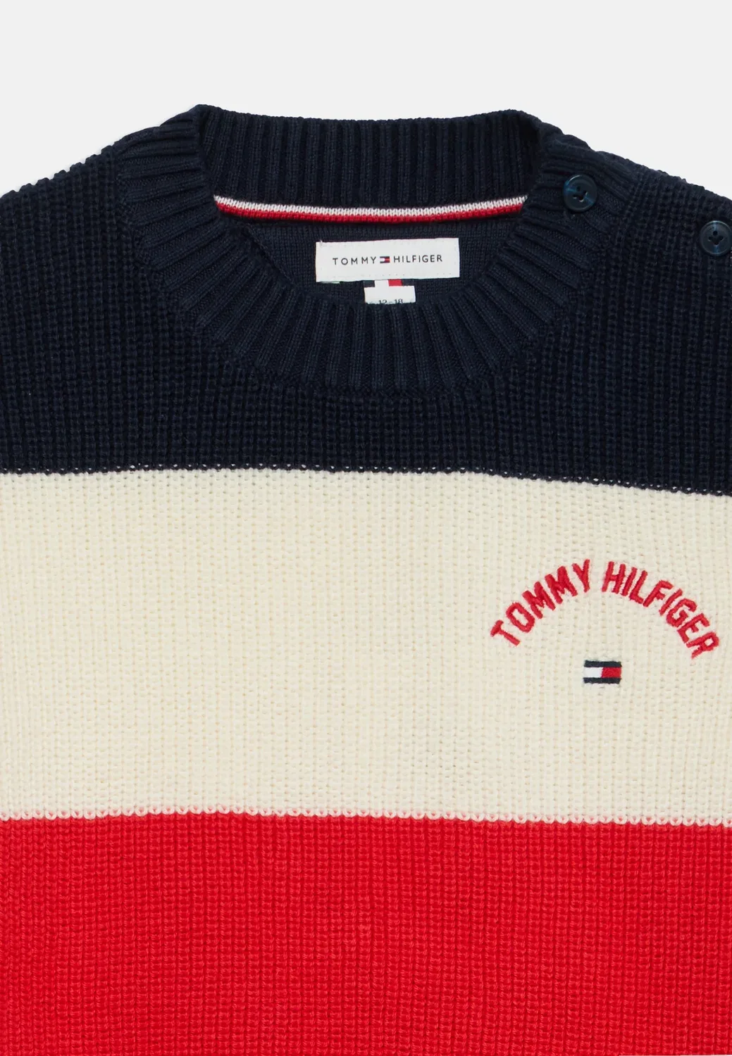 Полосатый свитер Lu унисекс - джемпер Tommy Hilfiger, Red Glare Colblock — фото 3