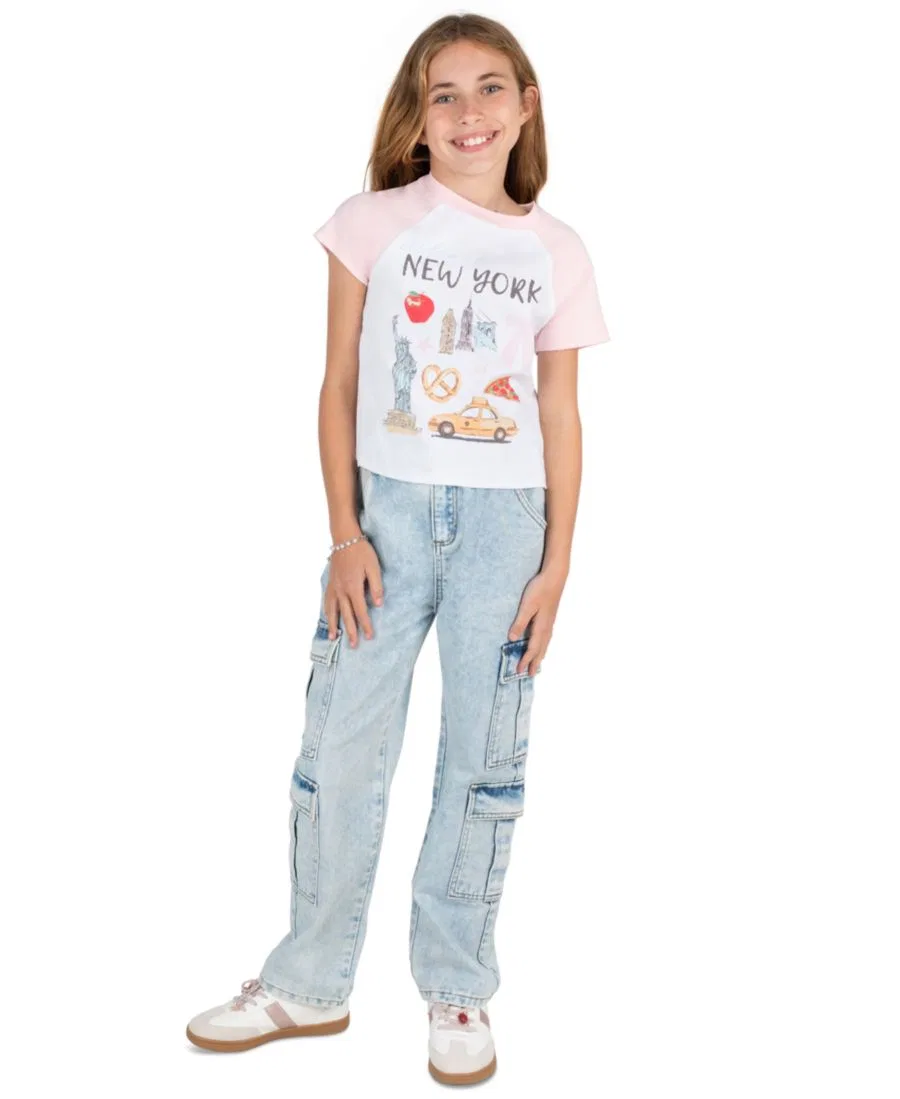 Детский комплект для девочек с длинным рукавом Tween Diva, Light Pink/Blue/White