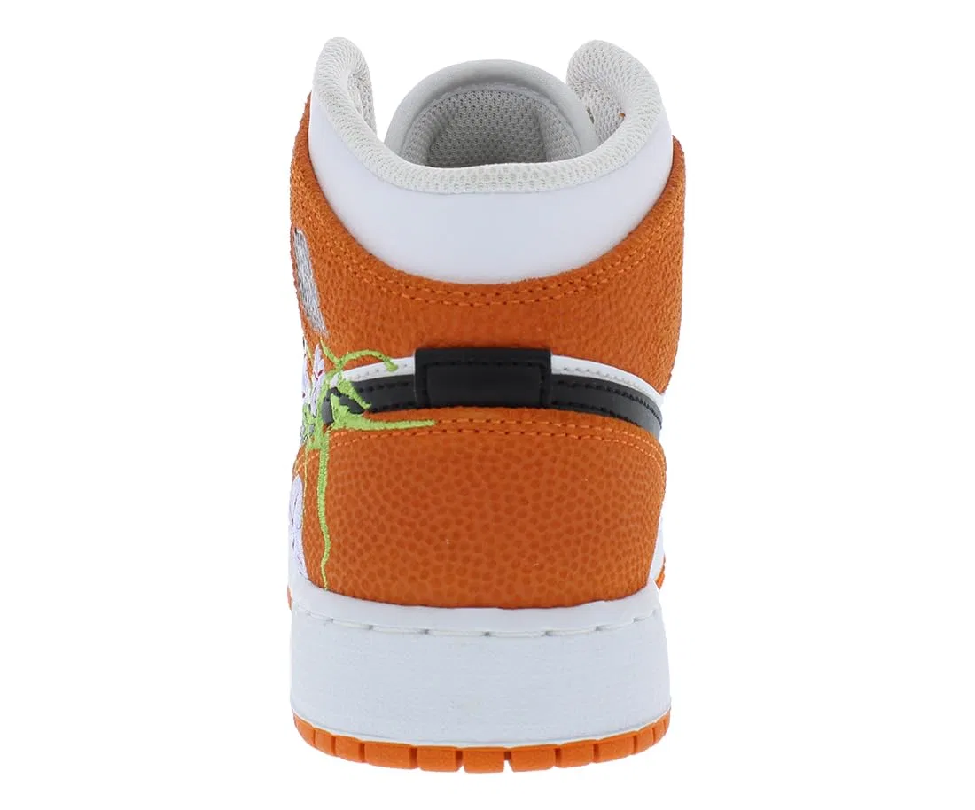 Детские кроссовки для мальчиков Air Jordan 1 Mid Se (Gs) NIKE, White Black Starfish White — фото 3