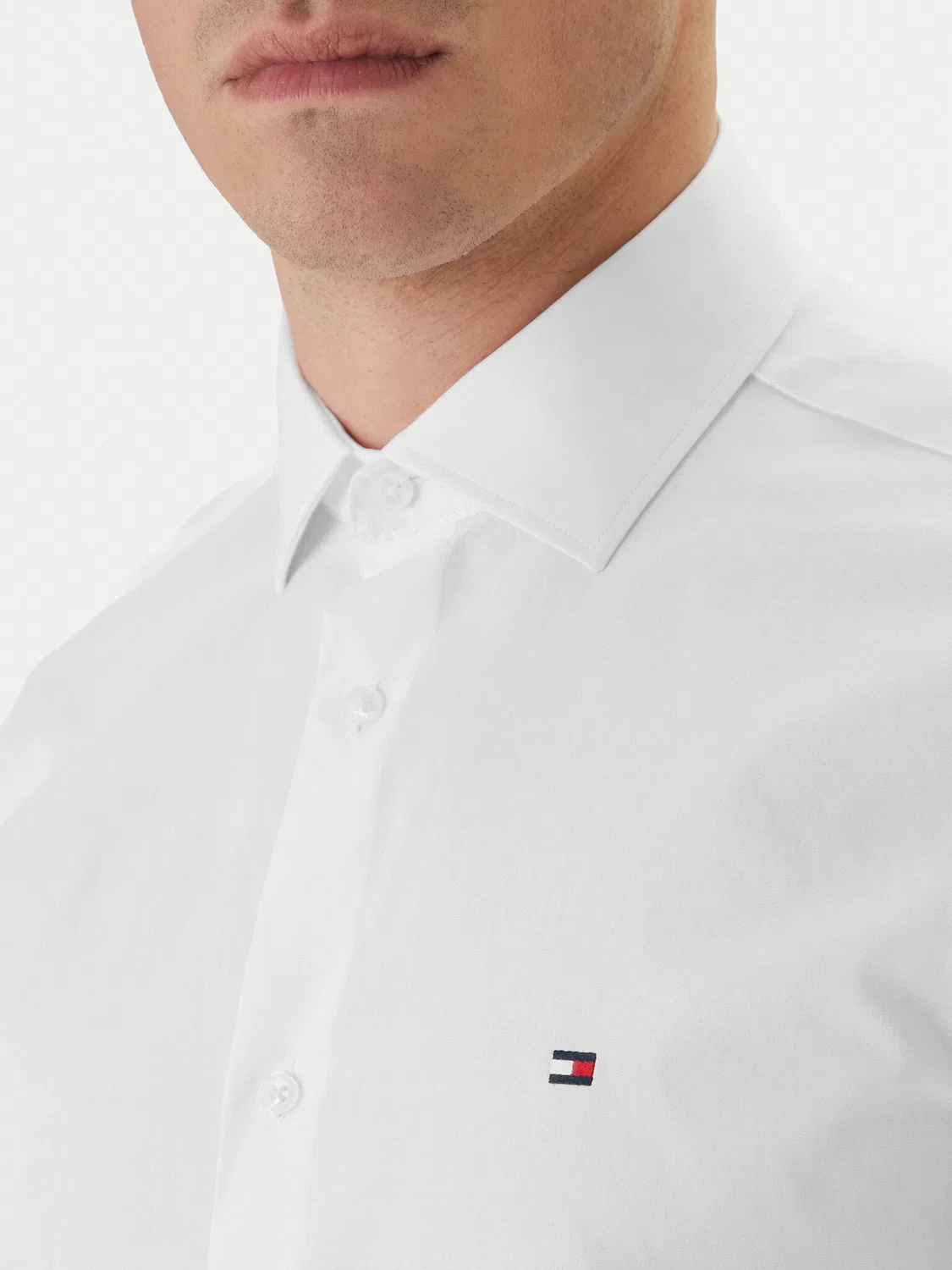 Мужская рубашка приталенного кроя Tommy Hilfiger, белый — фото 4