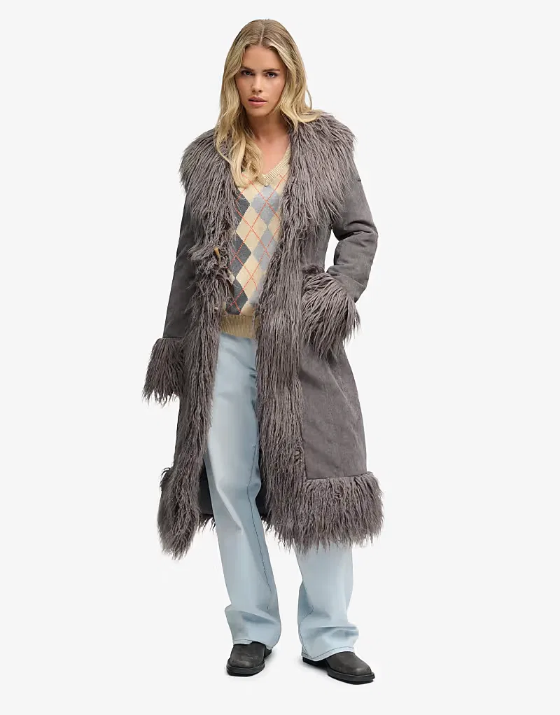 Длинное афганское пальто Superdry космического, синий