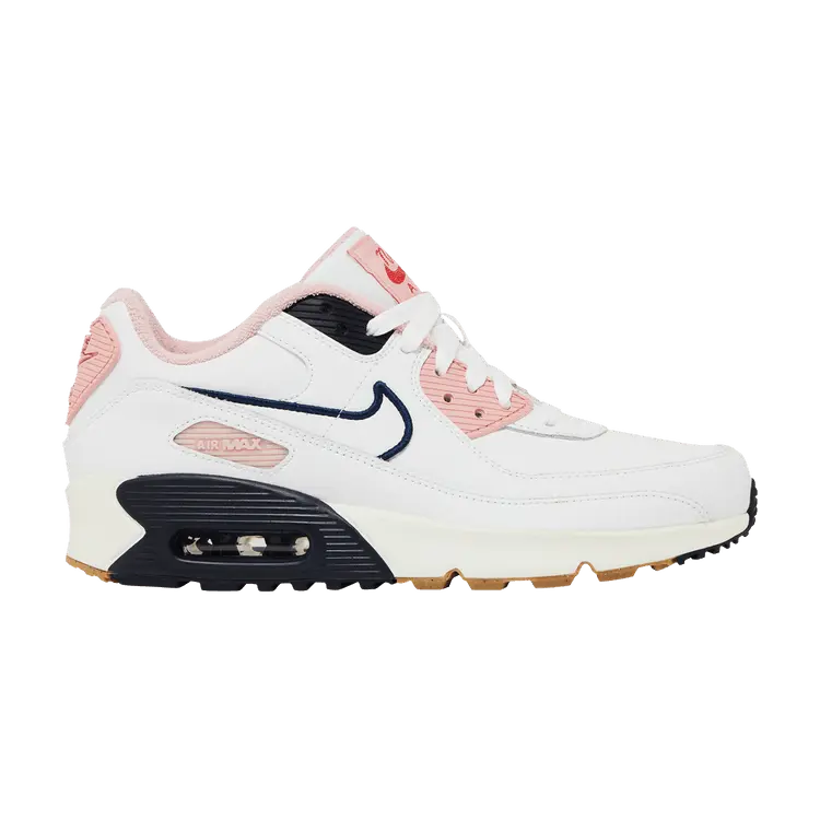 

Кроссовки Nike Air Max 90 Leather SE GS 'White Pink Glaze', белый
