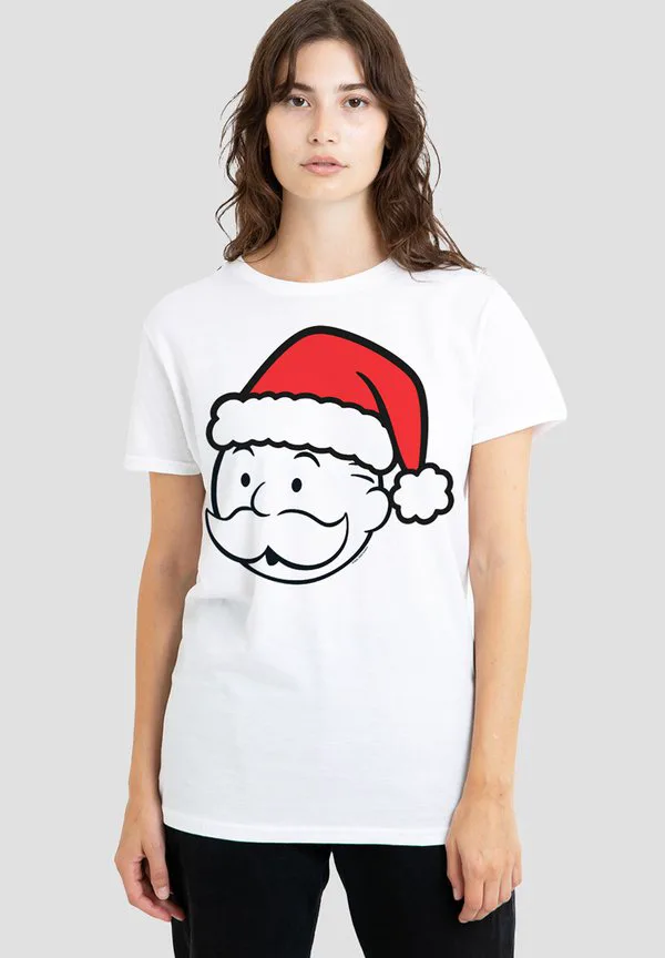 

Футболка с принтом шапки санты из игры «монополия» Hasbro, White, Белый, Футболка с принтом шапки санты из игры «монополия» Hasbro, White