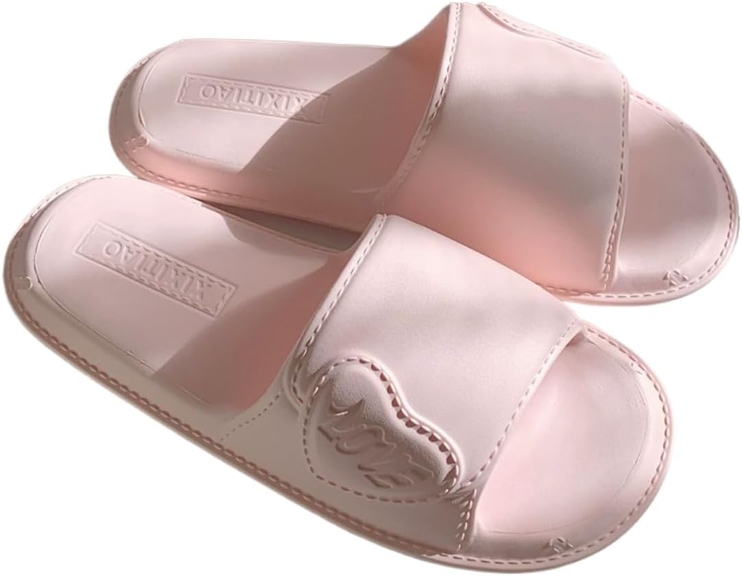 

Милые домашние тапочки для женщин и мужчин, с нескользящей толстой подошвой, для подростков, девочек и мальчиков, летние сандалии Plonme, розовый