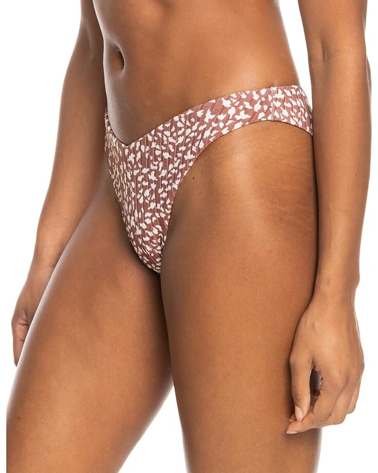 

Низ бикини Roxy Love The Sunseeker Ribbed Bikini Bottoms, цвет Rustic Brown Animalia Dots