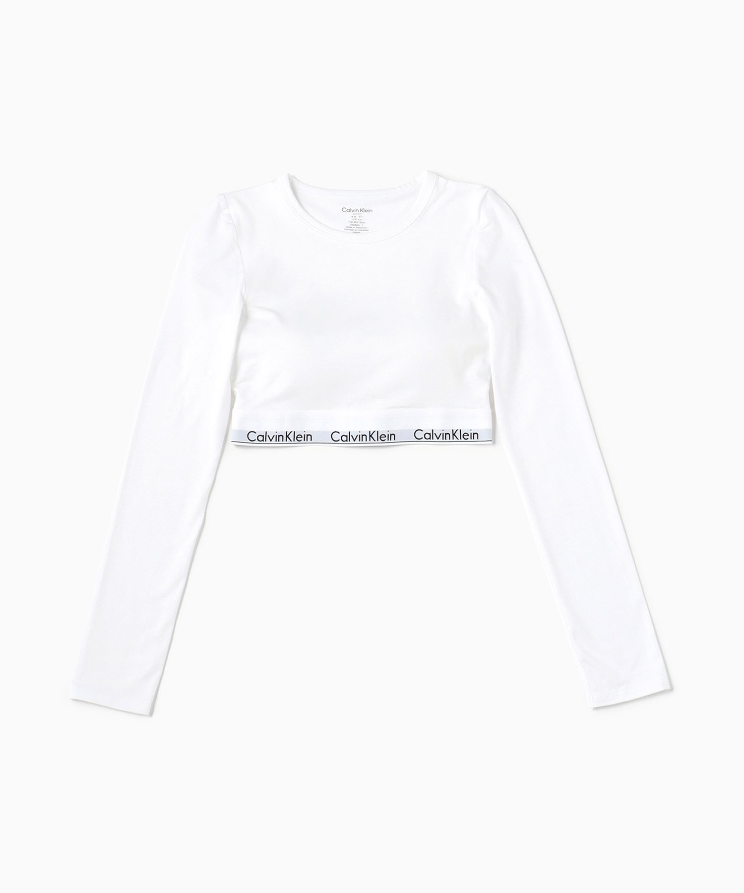 Хлопковая футболка с длинным рукавом Calvin Klein Icon, бюстгальтер-топ QF8009, White — фото 3