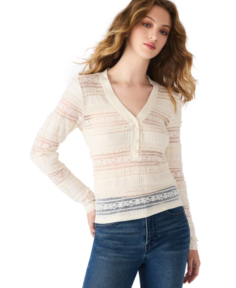 

Женская футболка-поло Caterina с V-образным вырезом Steve Madden, Cream