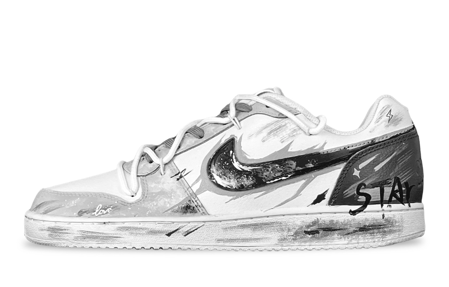 

Nike Кроссовки для скейтбординга EBERNON Low Slacker Card, Starry Sky Guardian Gray, серые, с противоскользящим верхом, мужские, серо-белые
