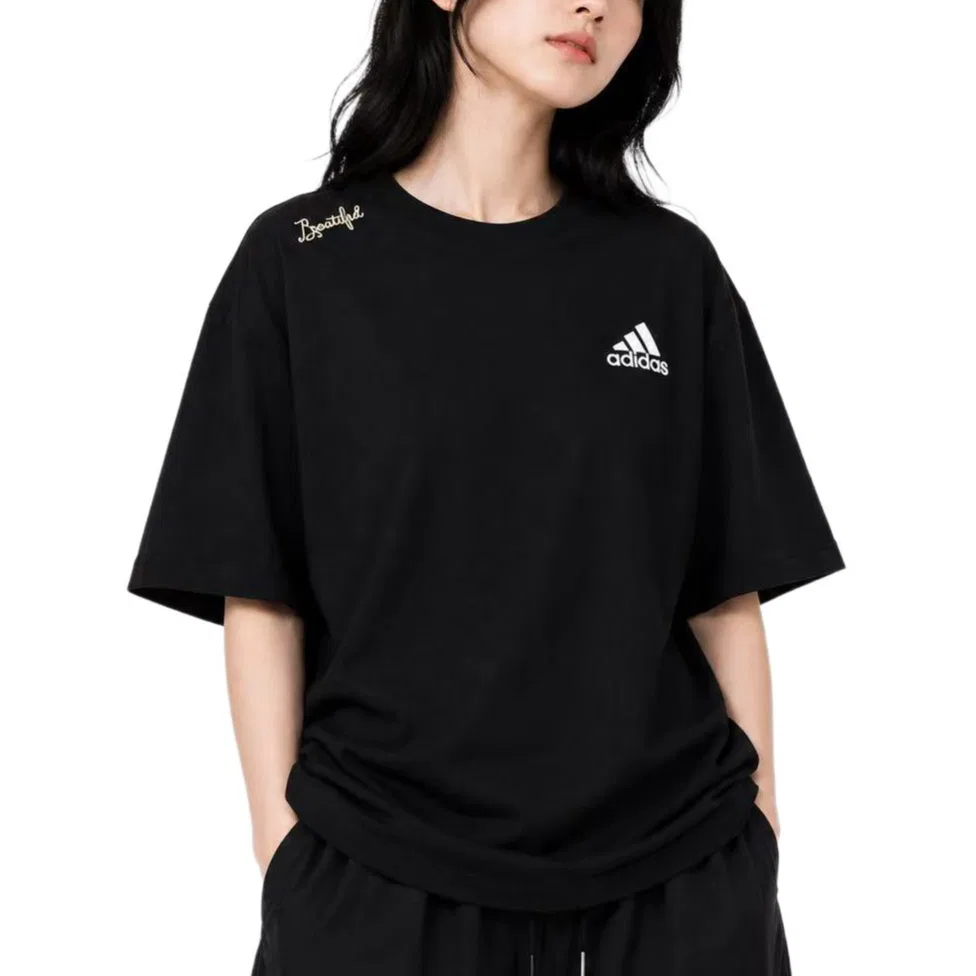 Футболка Adidas MUST HAVES T Shirt Unisex черная — фото 4