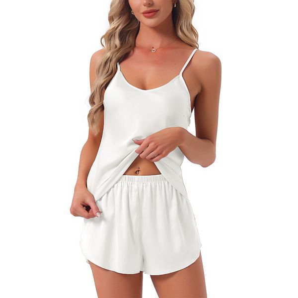 

Женский комплект пижамы с топом-ками и шортами с эластичной талией Inspire Chic, White