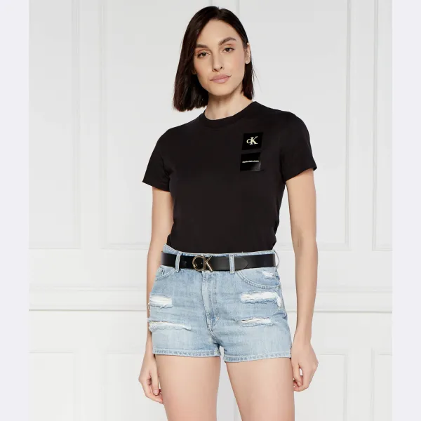 Укороченная детская футболка Calvin Klein, черный — фото 2
