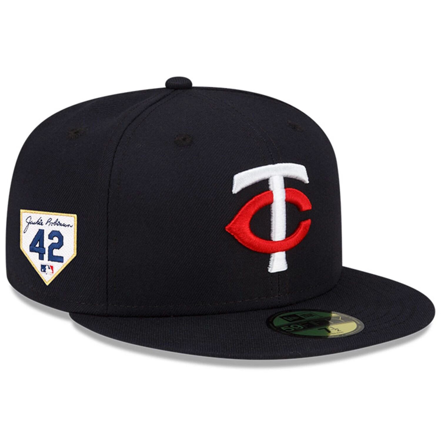 

Мужская облегающая шляпа New Era Navy Minnesota Twins 2023 Jackie Robinson Day 59FIFTY