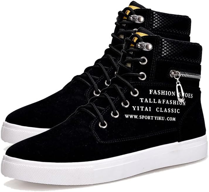 

Мужские модные кроссовки ODIPON, высокие тканевые кеды, обувь для скейта, удобная повседневная обувь для прогулок, черный