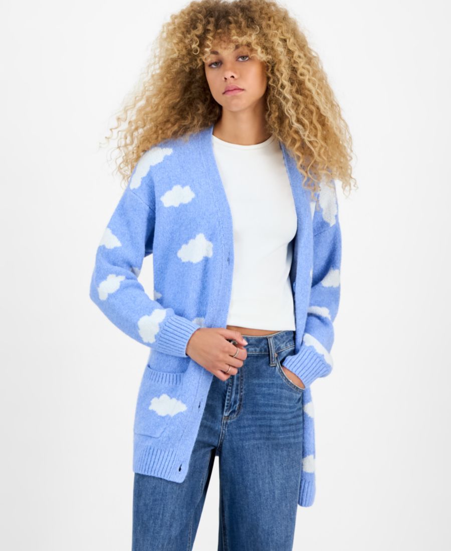 

Длинный кардиган-комбинезон с V-образным вырезом и застежкой на пуговицы для подростков Hippie Rose, Blue Cloud