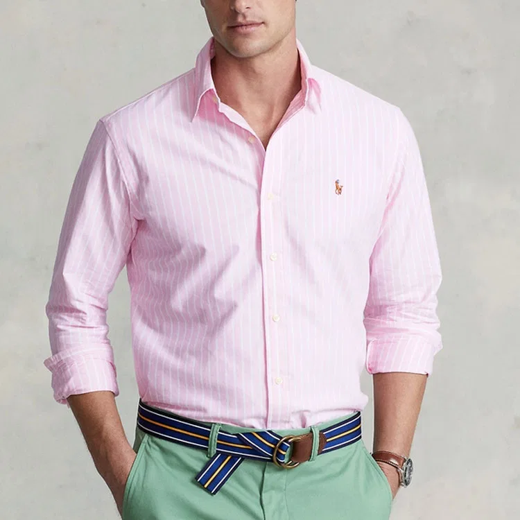 Рубашка мужская розовая Polo Ralph Lauren — фото 4