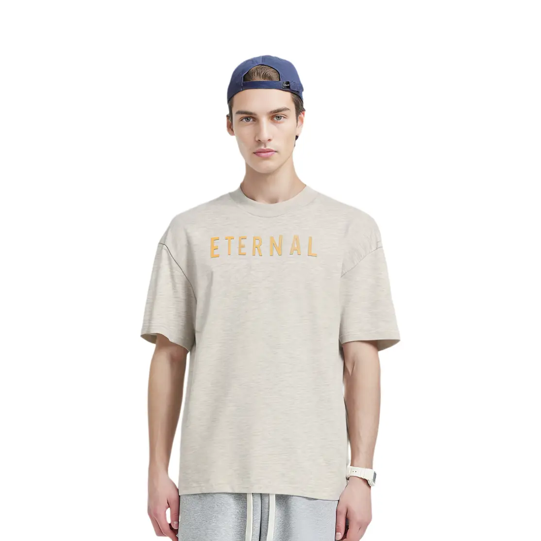 Футболка Essentials с рельефным логотипом Fear Of God, светло-бежевый — фото 4