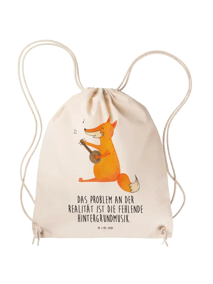 

Спортивная сумка Mr & Mrs Panda Sportbeutel Fuchs Gitarre, кремовый