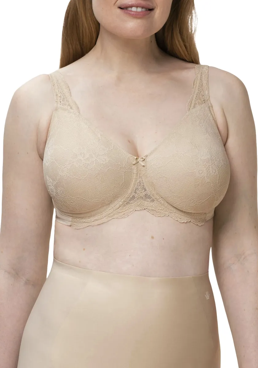 

Бюстгальтер-минимайзер Triumph "Contouring Sensation W01", чашка C-G, из красивого цветочного кружева, нижнее белье, бежевый