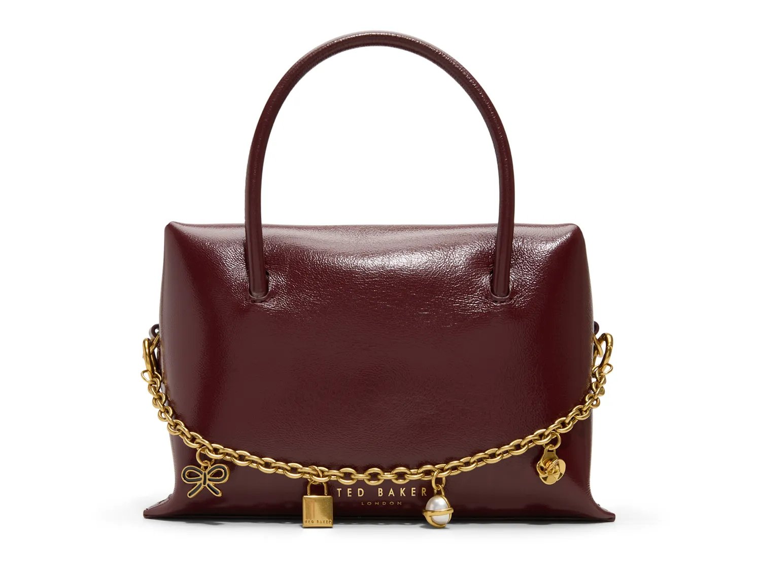 

Сумка Ted Baker Vera Charm Leather Satchel, бургундия