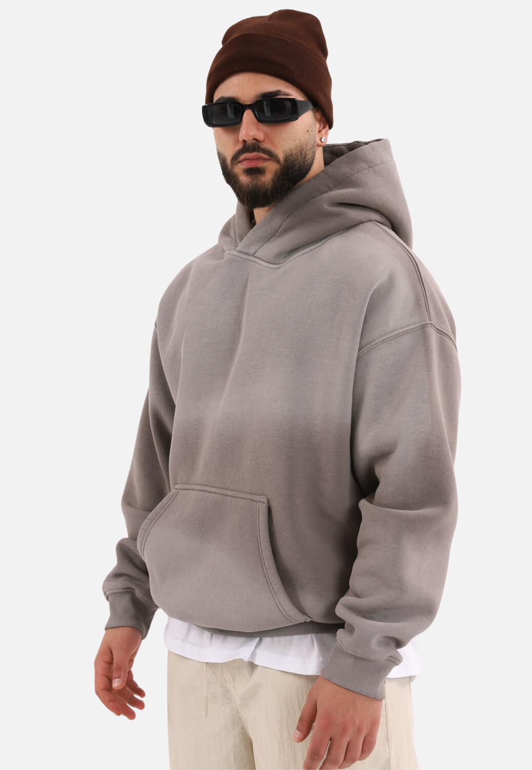 Толстовка Megaman Spray Basic Hoodie, бежевый
