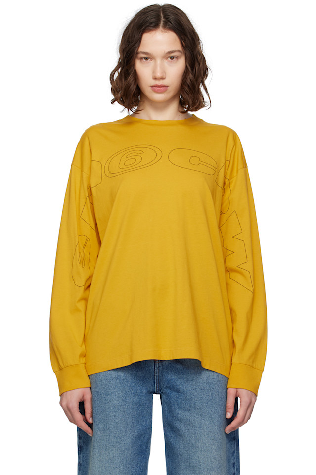 

Длинный рукав футболка Mm6 Maison Margiela, желтый