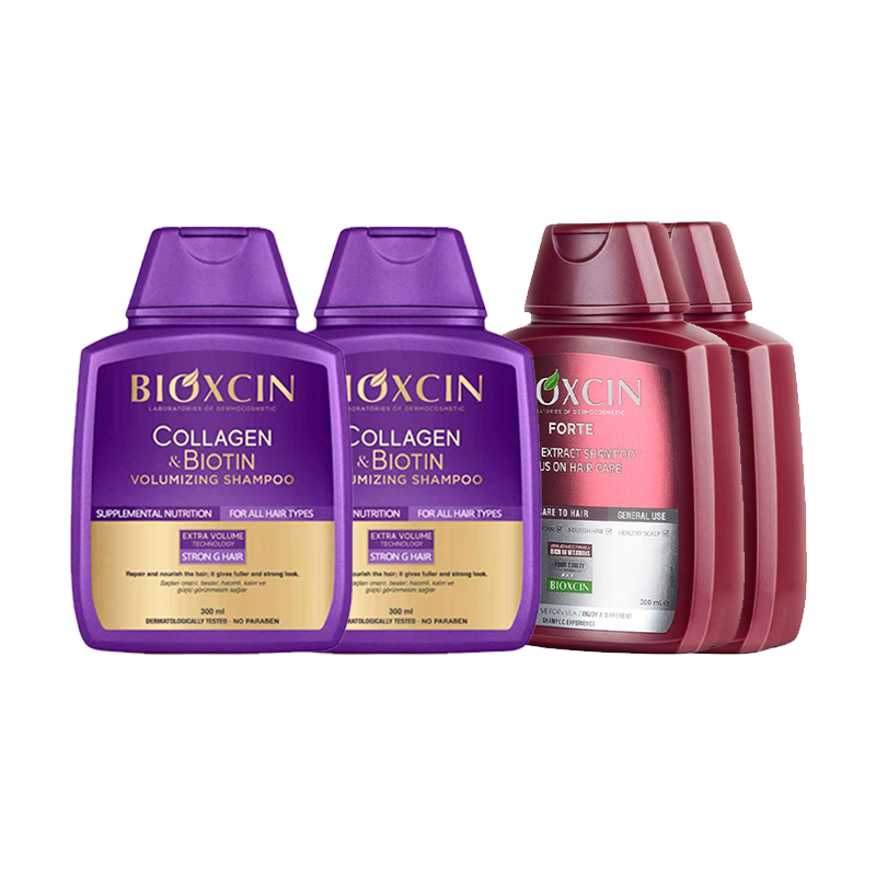 

Восстанавливающий питательный освежающий шампунь глубокое очищение питание увлажнение набор из четырёх предметов аромат мыла Bioxcin, two-piece set: hair strengthening & hair growth 300ml*2+hair root care 300ml*2