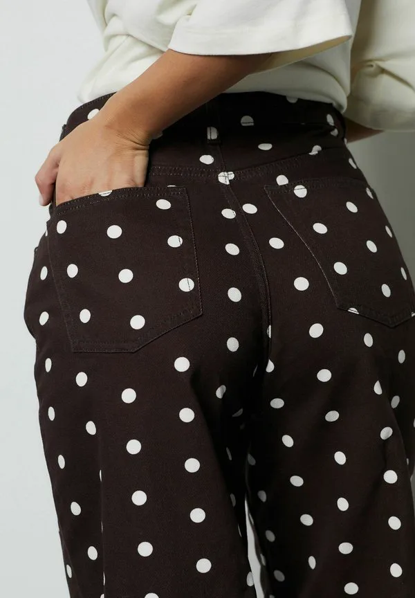 Джинсы свободного кроя Next, Chocolate Brown Polka Dot — фото 2