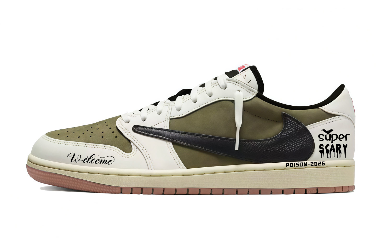 Jordan Travis Scott x Air 1 Beige Green Journey Travis Scott X AJ1 Low Cushioning Low top — фото 3