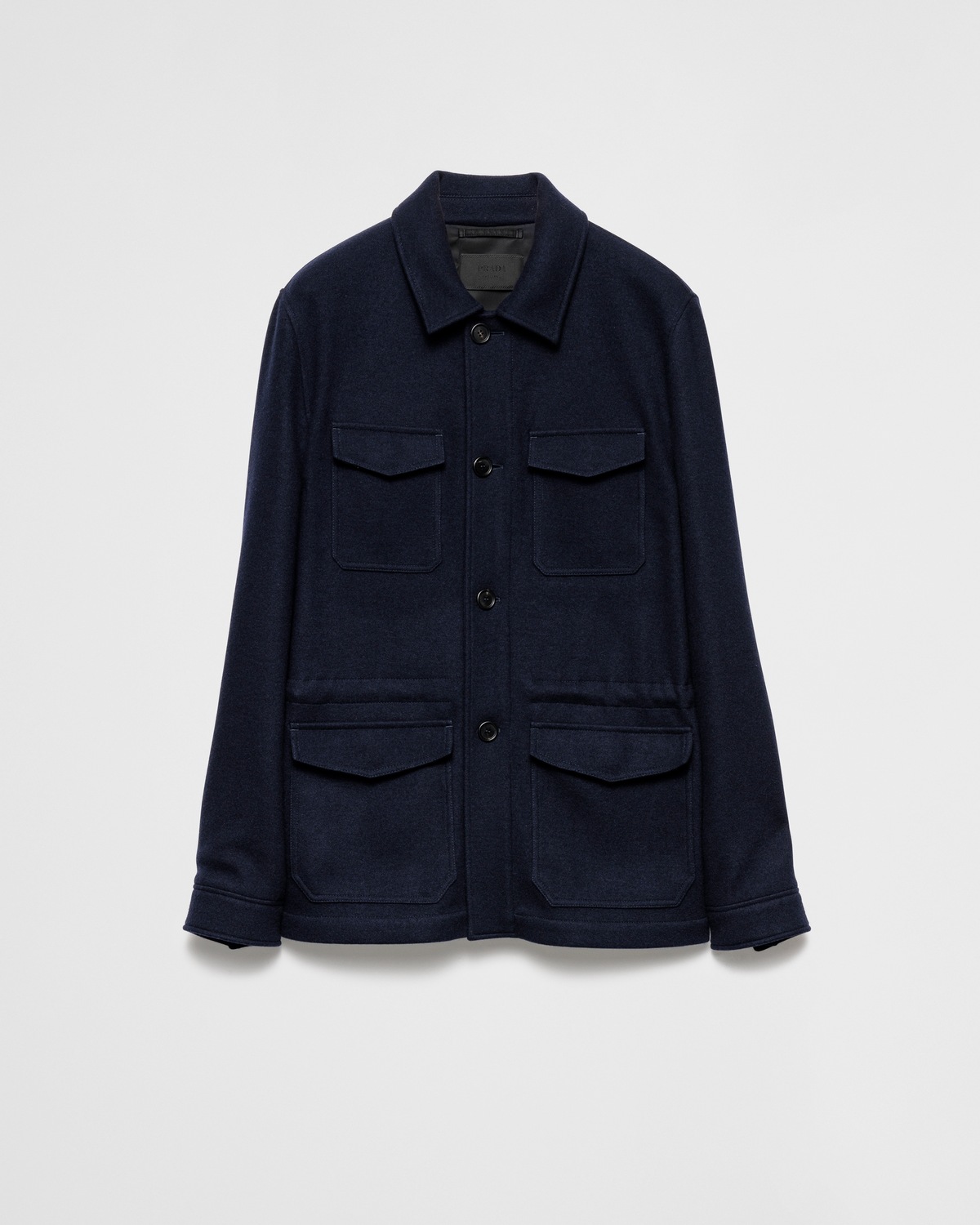 

Сафари-жакет из шерсти и кашемира Prada, темно-синий