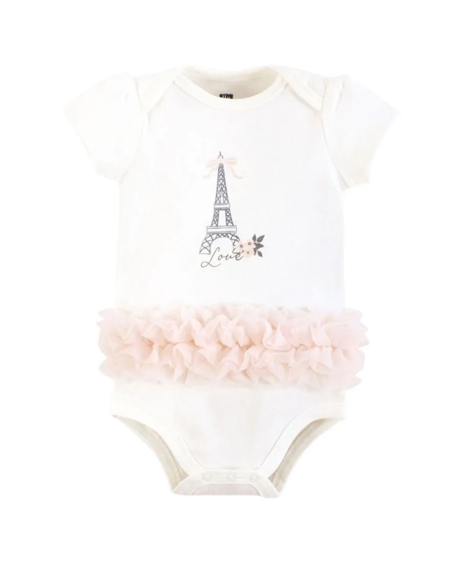 Комплект из 3 мягких хлопковых боди на каждый день Hudson Baby, Paris Tutu — фото 3