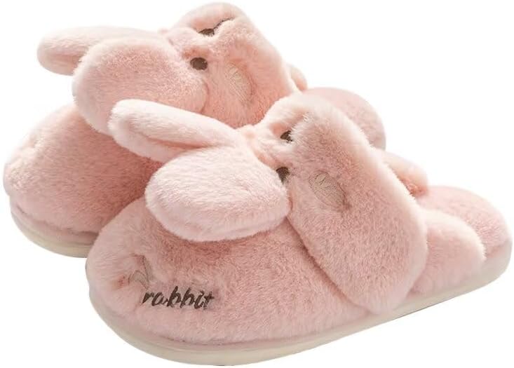 

Женские и мужские домашние тапочки Zonkacen с милым животным, теплые, для зимы, для дома и спальни, розовый