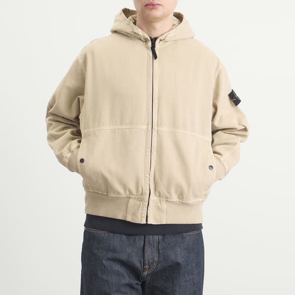 Панамская хлопковая куртка с капюшоном, эффект старой ткани Stone Island, Desert — фото 2