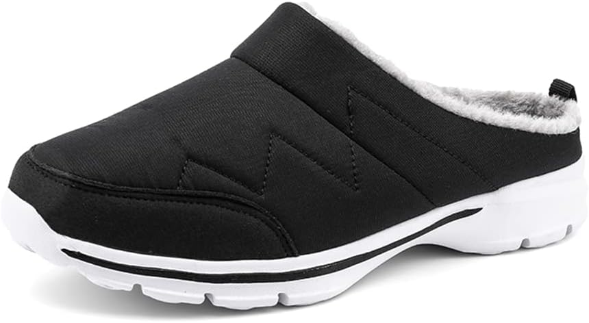 

Мужские водонепроницаемые сабо GOSPT с меховой подкладкой, зимние удобные домашние тапочки, черный