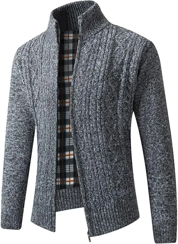 

Мужской застегивающийся водолазный свитер кардиган Slim Fit