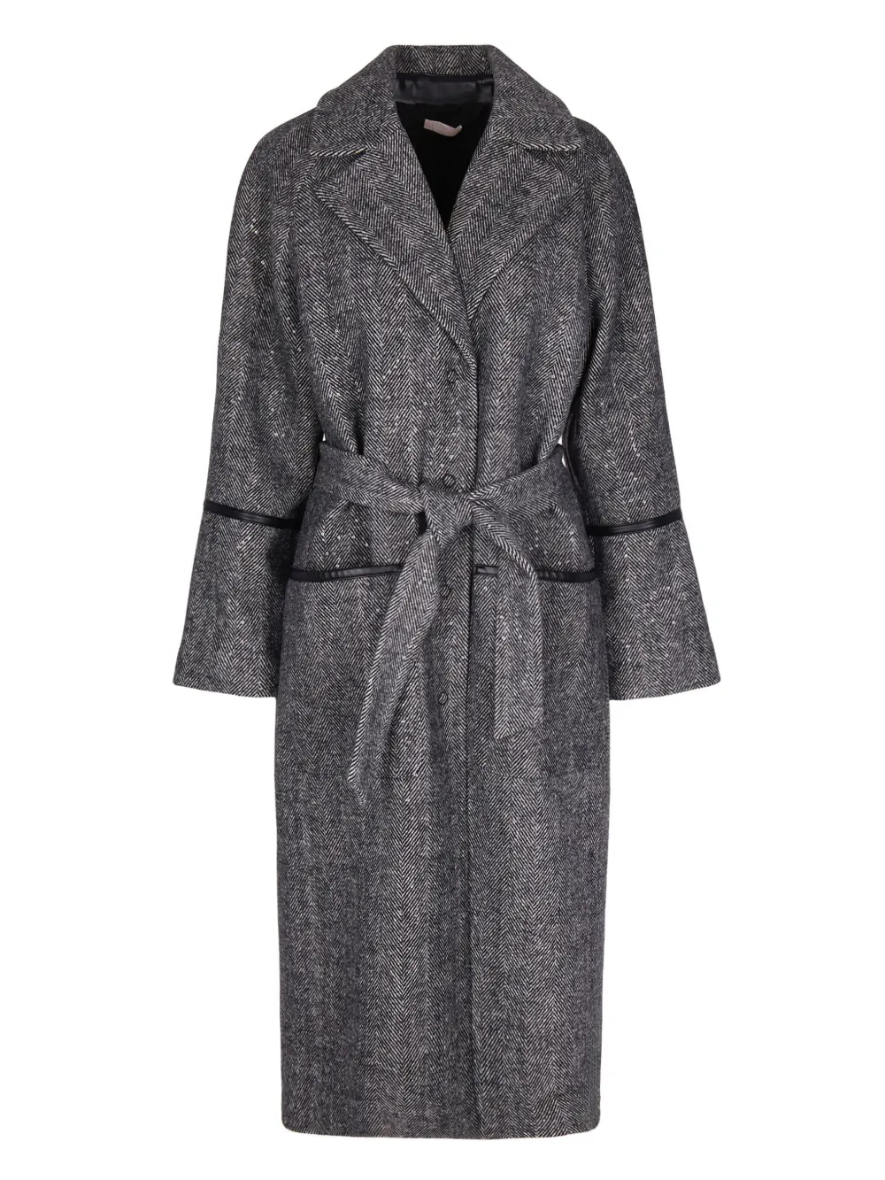 

Пальто с пайетками и узором в елочку Liu Jo, черный